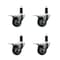 Service Caster 3'' Thermoplastic Rubber Swivel 1-1/4'' Expanding Stem Caster Set Total Lock Brake, 4PK SCC-EXTTL20S314-TPRB-114-4 - alternate 1
